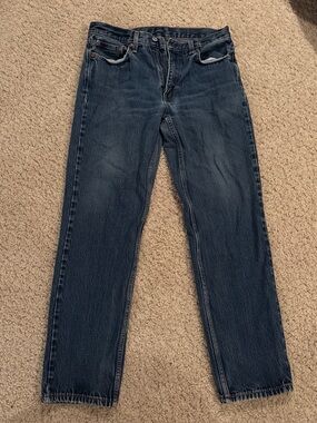 Levi's Size W33 L34 Strong 550 Original Riveted Dark Blue Wash Men's Jeans